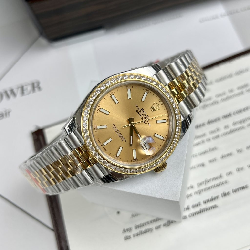 Đồng hồ Rolex DateJust nam đính đá replica 1:1 thuỵ sỹ cao cấp 36/41mm