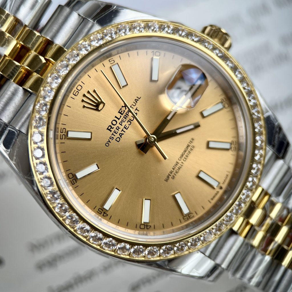 Đồng hồ Rolex DateJust nam đính đá replica 1:1 thuỵ sỹ cao cấp 36/41mm