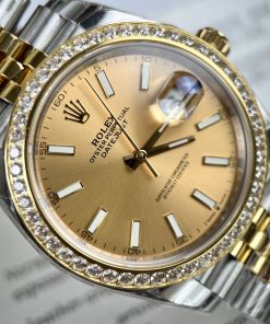 Đồng hồ Rolex DateJust nam đính đá replica 1:1 thuỵ sỹ cao cấp 36/41mm