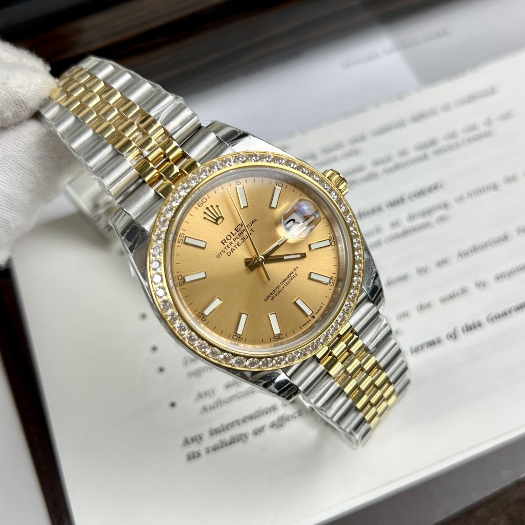 Đồng hồ Rolex DateJust nam đính đá replica 1:1 thuỵ sỹ cao cấp 36/41mm