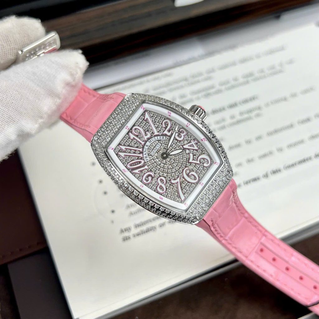 Đồng hồ nữ Franck Muller V32 ABF thuỵ sỹ màu hồng cá tính 36mm