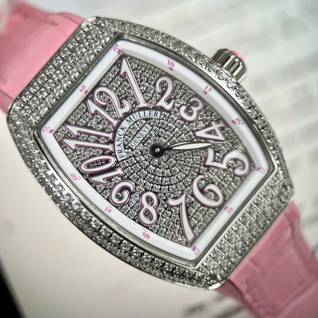 Đồng hồ nữ Franck Muller V32 ABF thuỵ sỹ màu hồng cá tính 36mm