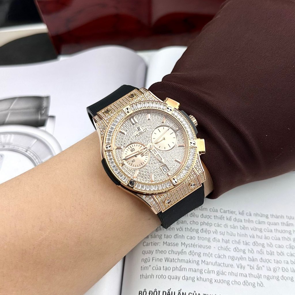 Đồng hồ Hublot Big Bang nam đính full đá super fake 42mm