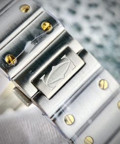 Đồng hồ Cartier Santos nam dây kim loại fake cao cấp 40mm