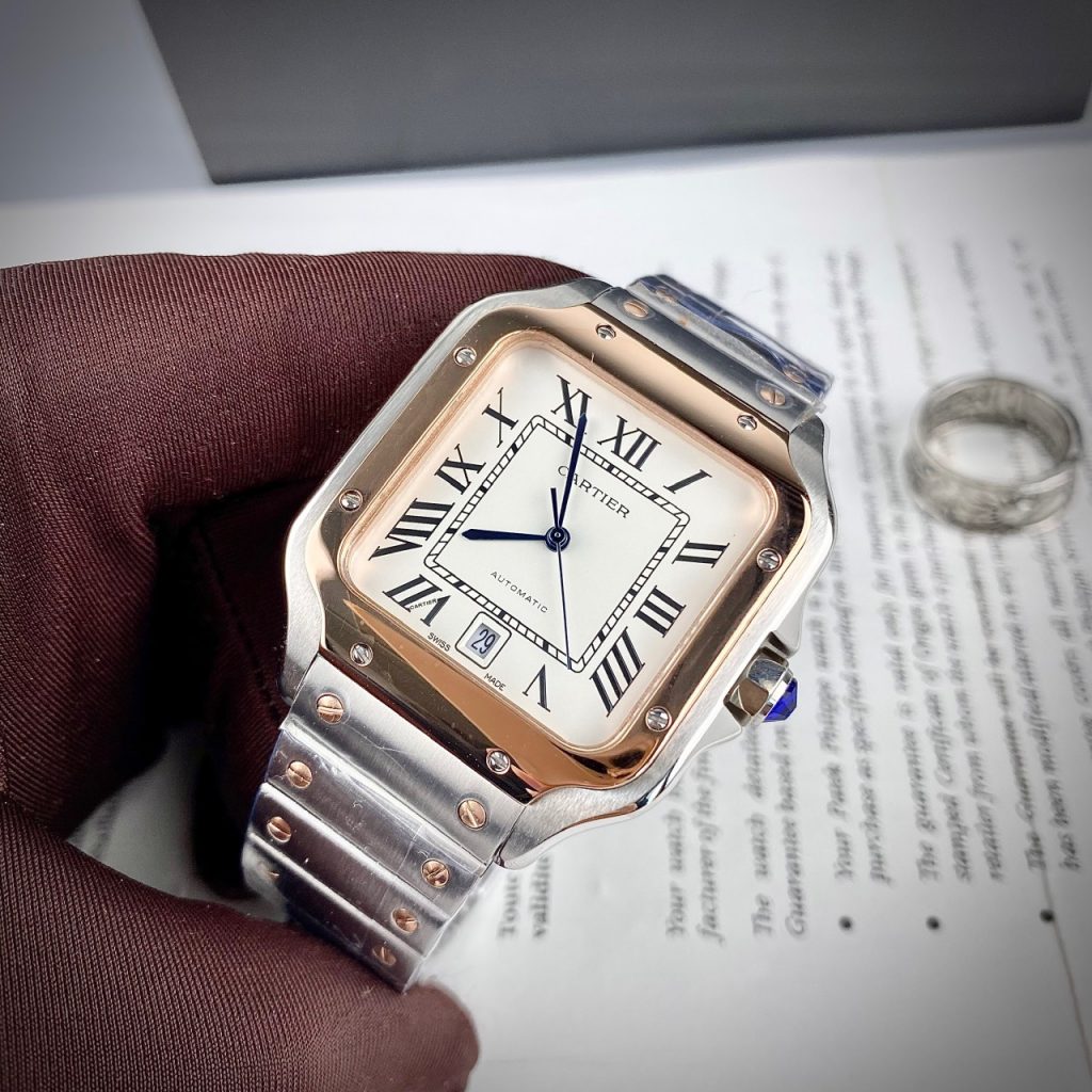 Đồng hồ Cartier Santos nam máy cơ Automatic super fake 1:1 40mm