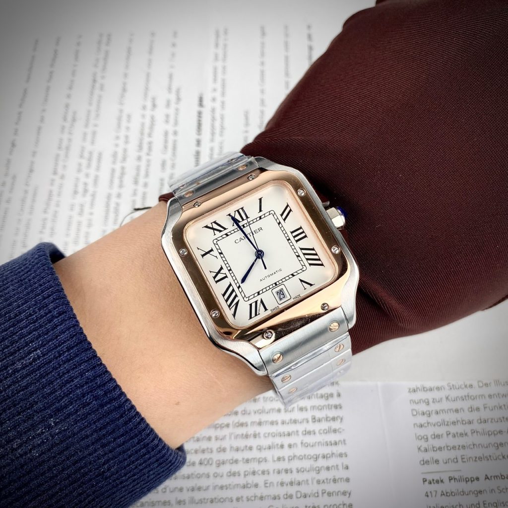 Đồng hồ Cartier Santos nam máy cơ Automatic super fake 1:1 40mm