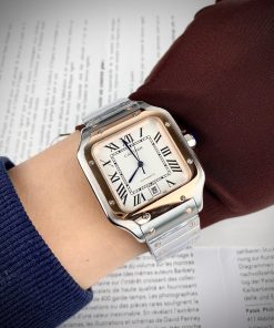 Đồng hồ Cartier Santos nam máy cơ Automatic super fake 1:1 40mm