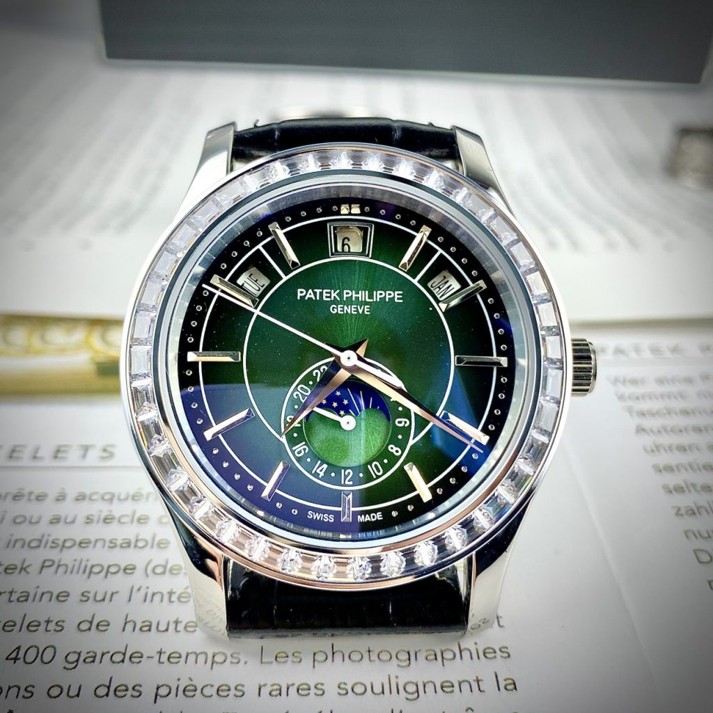 Đồng hồ Patek Philippe 5205R nam mặt xanh fake cao cấp 40mm