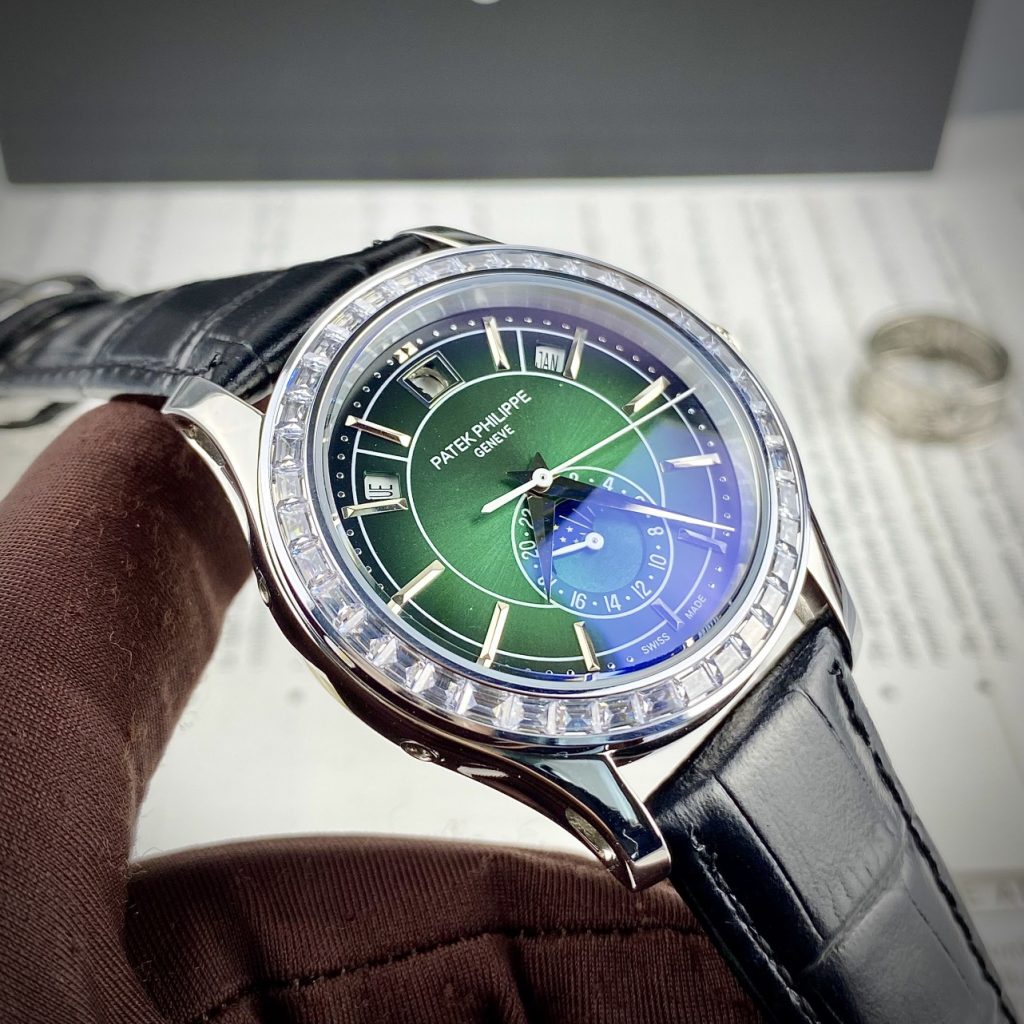 Đồng hồ Patek Philippe 5205R nam mặt xanh fake cao cấp 40mm
