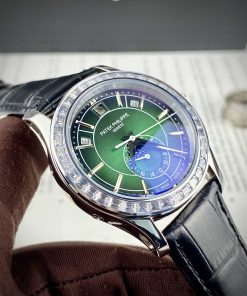 Đồng hồ Patek Philippe 5205R nam mặt xanh fake cao cấp 40mm