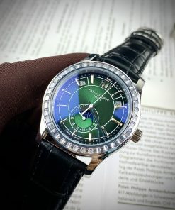 Đồng hồ Patek Philippe 5205R nam mặt xanh fake cao cấp 40mm