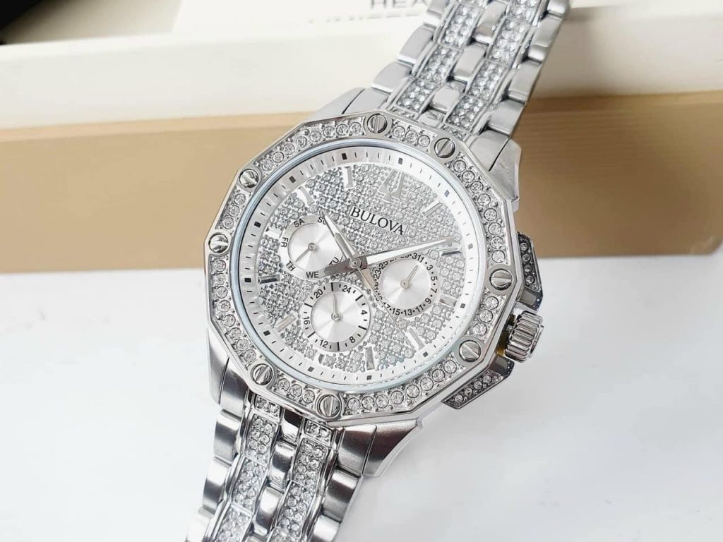 Đồng Hồ Bulova 96C002 Nam Đính Đá Like Auth 42mm (2)