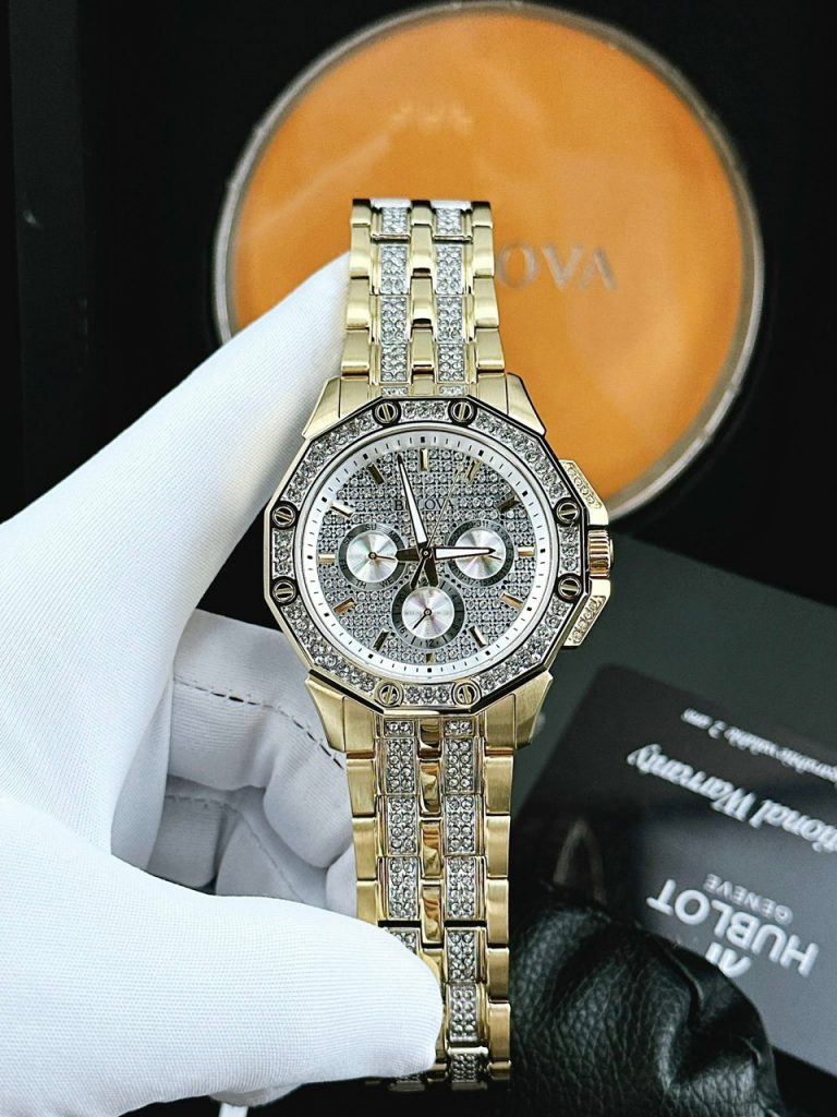 Đồng Hồ Nam Bulova 96C126 Đính Đá Like Auth 42mm (2)