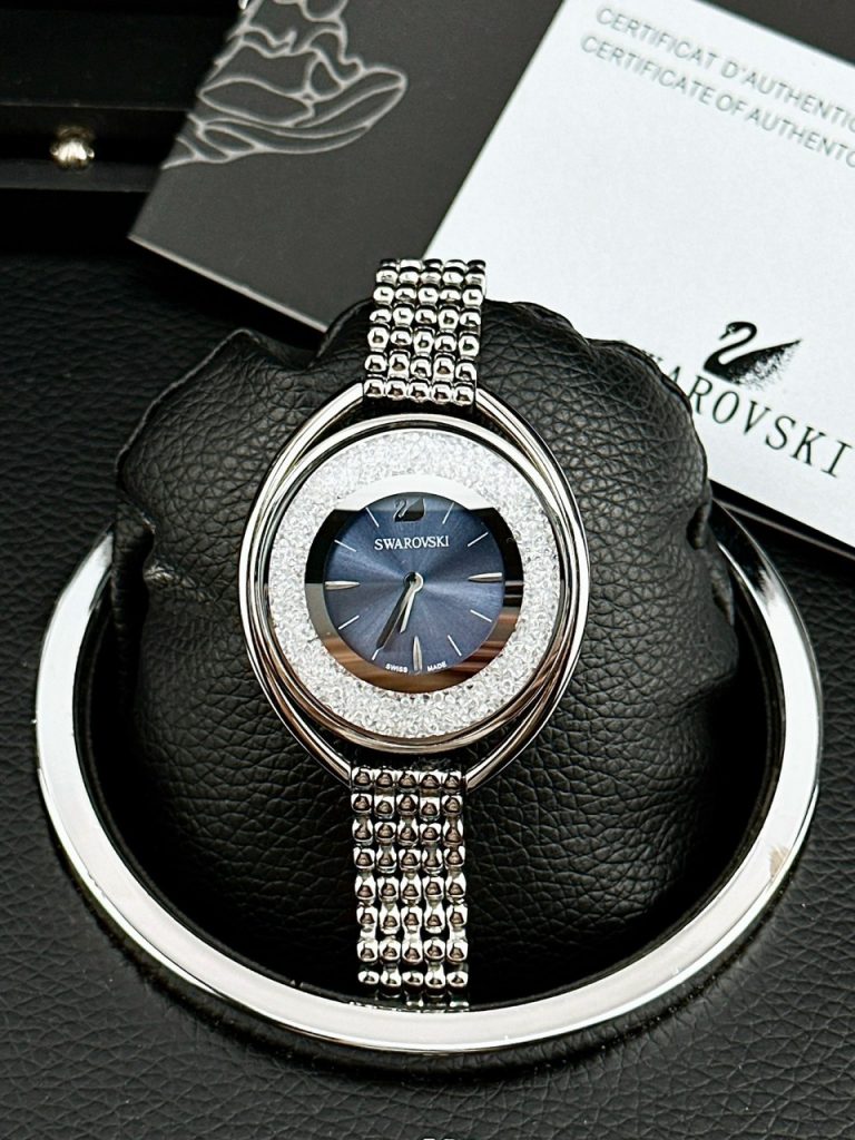 Đồng Hồ Swarovski Crystalline Oval Silver Nữ Dây Kim Loại 36mm (2)