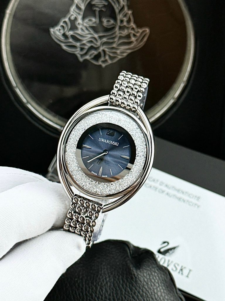 Đồng Hồ Swarovski Crystalline Oval Silver Nữ Dây Kim Loại 36mm (2)