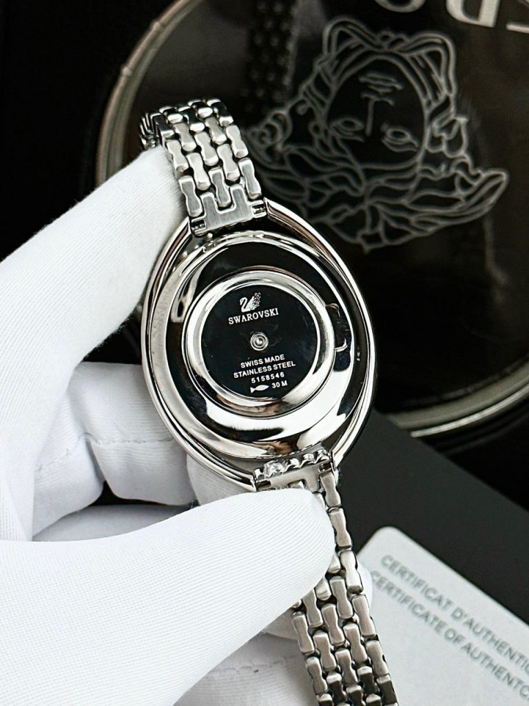 Đồng Hồ Swarovski Crystalline Oval Silver Nữ Dây Kim Loại 36mm (2)