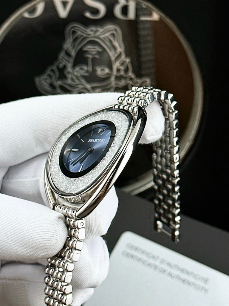 Đồng Hồ Swarovski Crystalline Oval Silver Nữ Dây Kim Loại 36mm (2)