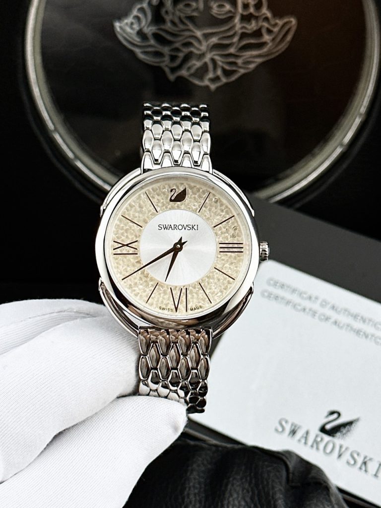Đồng hồ Swarovski Crystalline Nữ Dây Kim Loại Like Auth 35mm (2)