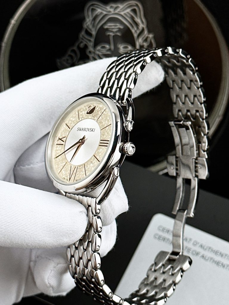 Đồng hồ Swarovski Crystalline Nữ Dây Kim Loại Like Auth 35mm (2)