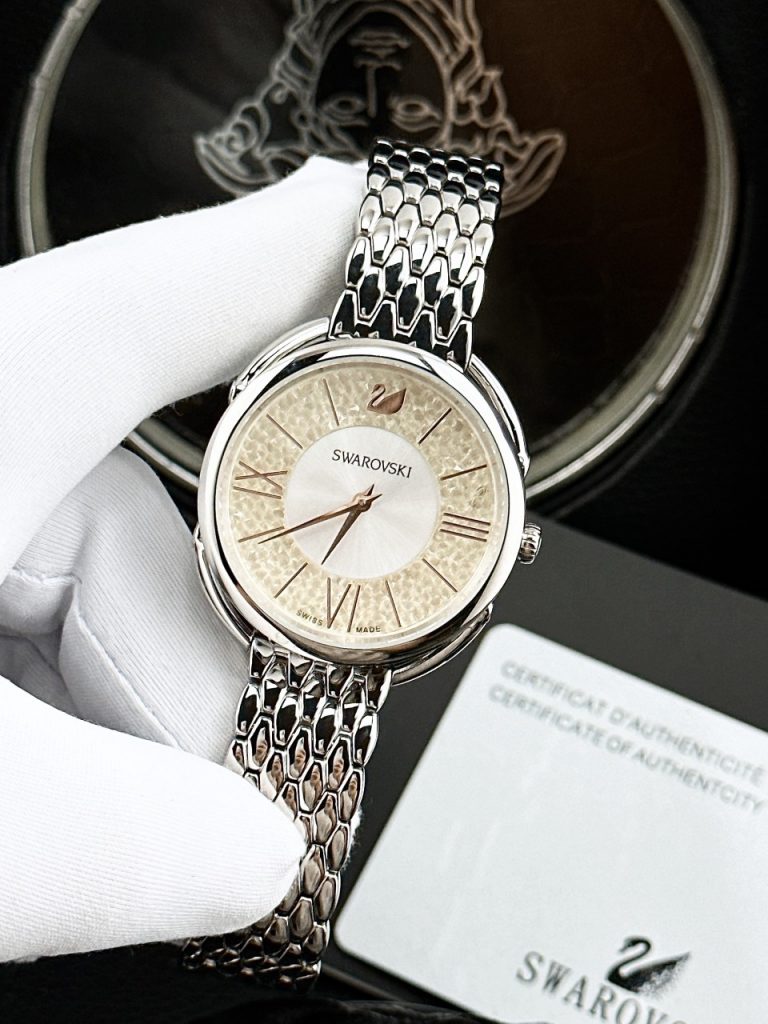 Đồng hồ Swarovski Crystalline Nữ Dây Kim Loại Like Auth 35mm (2)