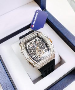 Đồng hồ chính hãng Hanboro By Huboler nam đính đá 40x48mm (2)