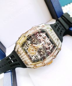 Đồng hồ chính hãng Hanboro By Huboler nam đính đá 40x48mm (4)