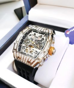 Đồng hồ chính hãng Hanboro By Huboler nam đính đá 40x48mm (7)