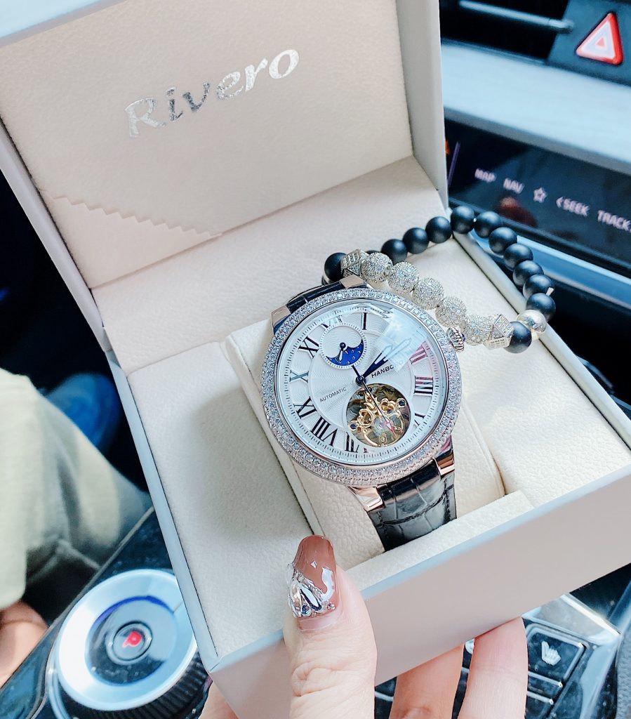 Đồng hồ nam Huboler By Hanboro Moonphase chính hãng 46mm (5)