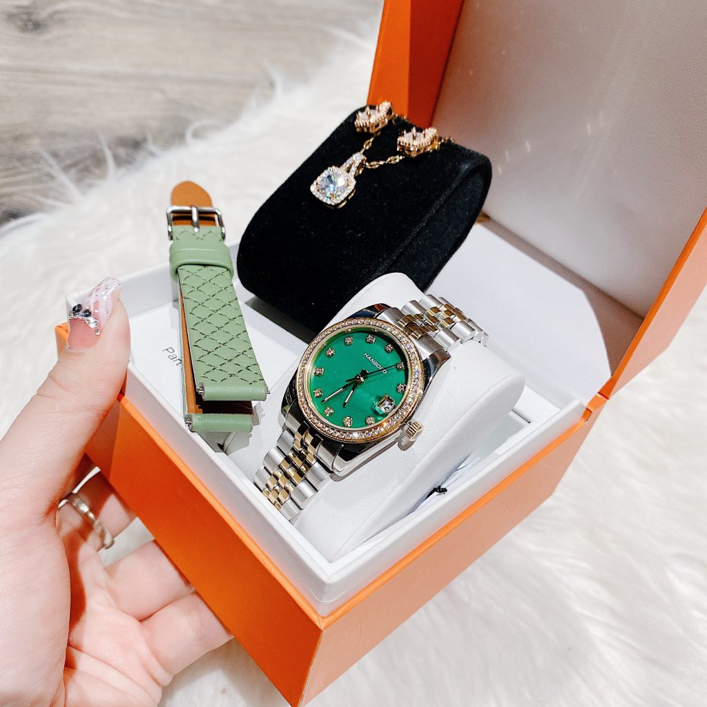 Đồng hồ nữ Hanboro By Huboler đính đá chính hãng 32mm (5)