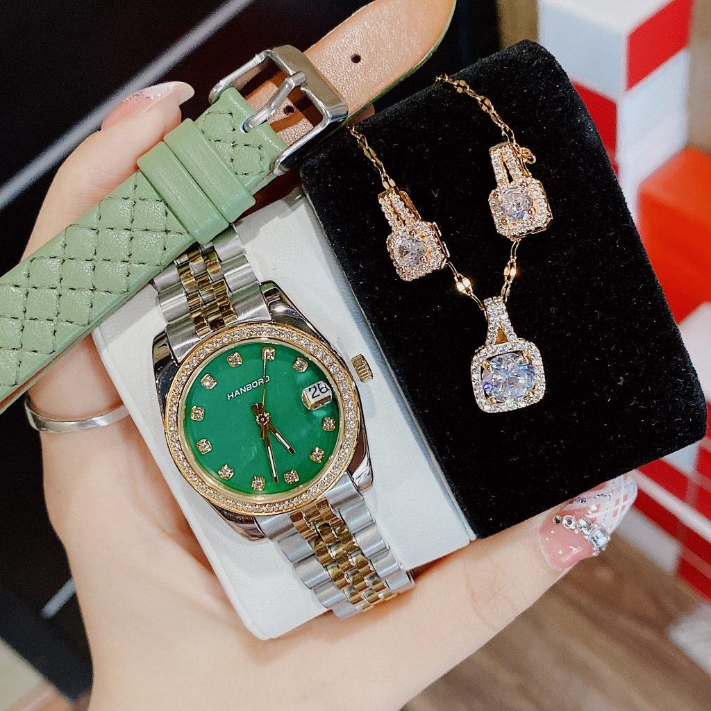 Đồng hồ nữ Hanboro By Huboler đính đá chính hãng 32mm (6)