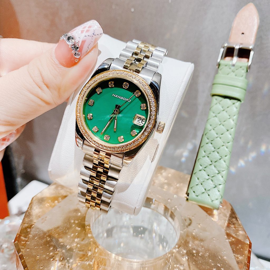 Đồng hồ nữ Hanboro By Huboler đính đá chính hãng 32mm (8)