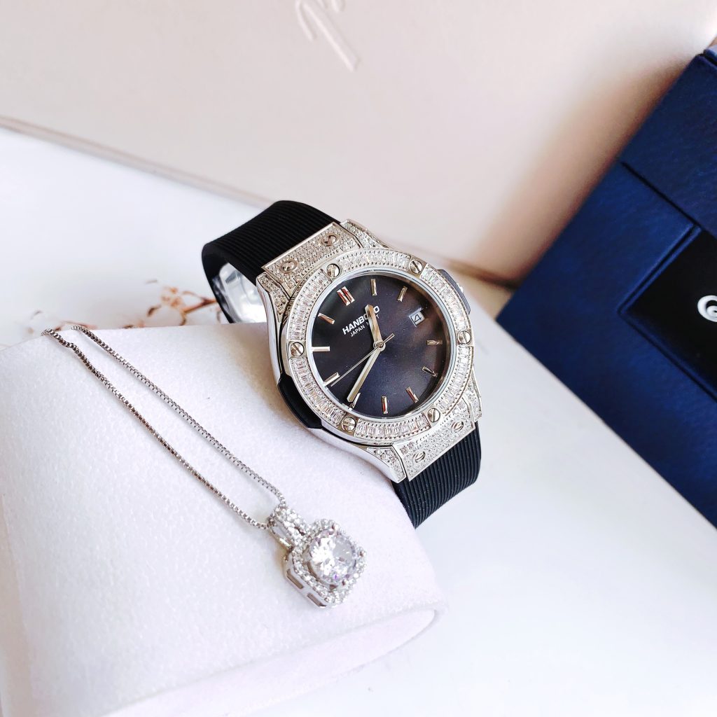 Đồng hồ nữ chính hãng Hanboro dây cao su 33mm (2)