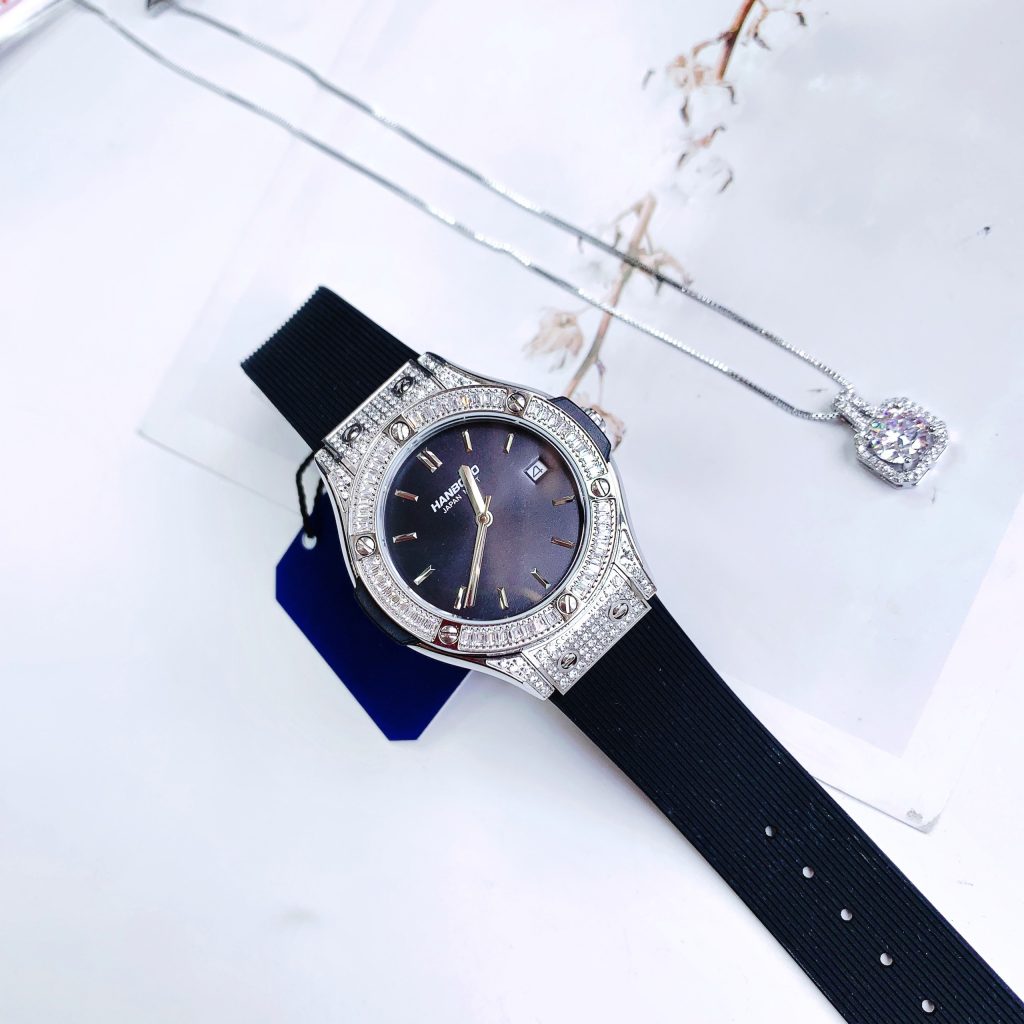 Đồng hồ nữ chính hãng Hanboro dây cao su 33mm (3)