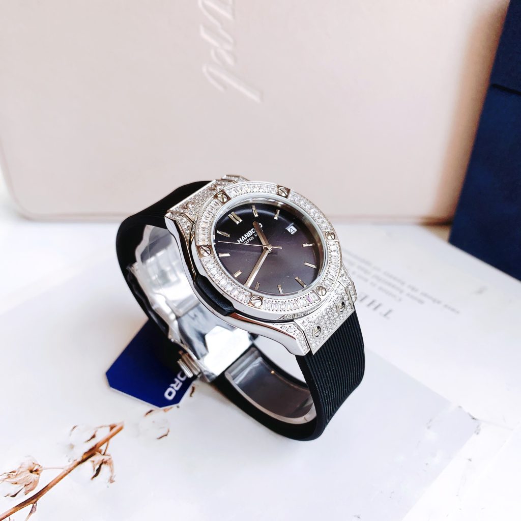 Đồng hồ nữ chính hãng Hanboro dây cao su 33mm (4)