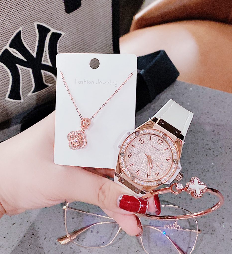 Đồng hồ nữ chính hãng Hanboro đính full đá Swarovski 36mm (1)