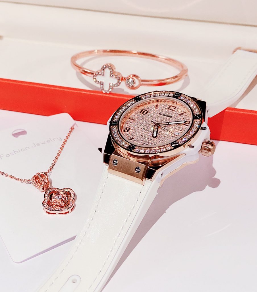 Đồng hồ nữ chính hãng Hanboro đính full đá Swarovski 36mm (2)