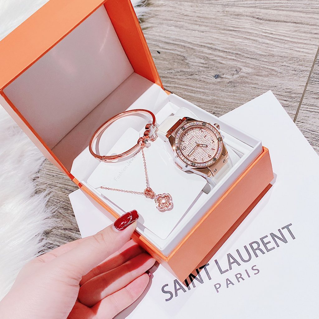 Đồng hồ nữ chính hãng Hanboro đính full đá Swarovski 36mm (5)