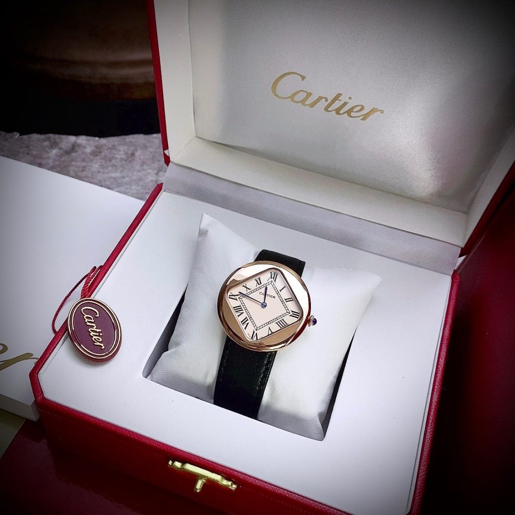 Đồng hồ Cartier Pebble Re-Edition Fake cao cấp nam màu Rose Gold 36mm (2)