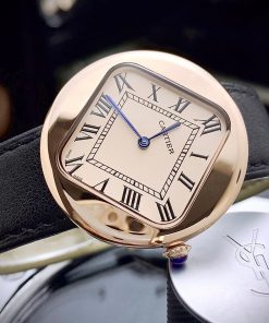 Đồng hồ Cartier Pebble Re-Edition Fake cao cấp nam màu Rose Gold 36mm (2)