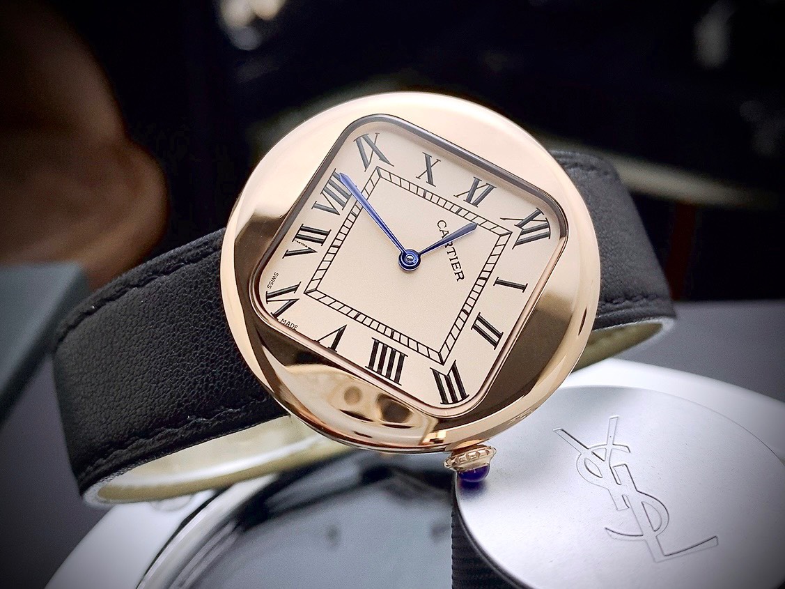 Đồng hồ Cartier Pebble Re-Edition Fake cao cấp nam màu Rose Gold 36mm (3) Đồng hồ Cartier Pebble Re-Edition Fake cao cấp nam màu Rose Gold 36mm (2)