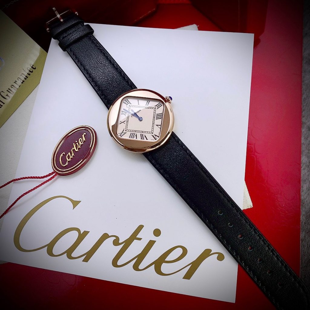 Đồng hồ Cartier Pebble Re-Edition Fake cao cấp nam màu Rose Gold 36mm (2)