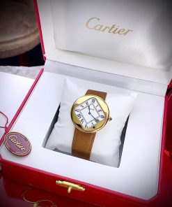 Đồng hồ Cartier Pebble Re-Edition nam dây da Fake cao cấp 36mm (2)