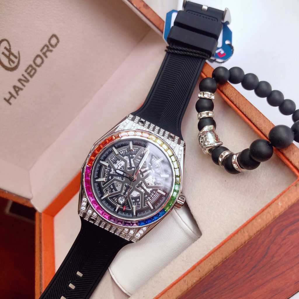 Đồng hồ Hanboro By Huboler chính hãng nam đính đá 42mm
