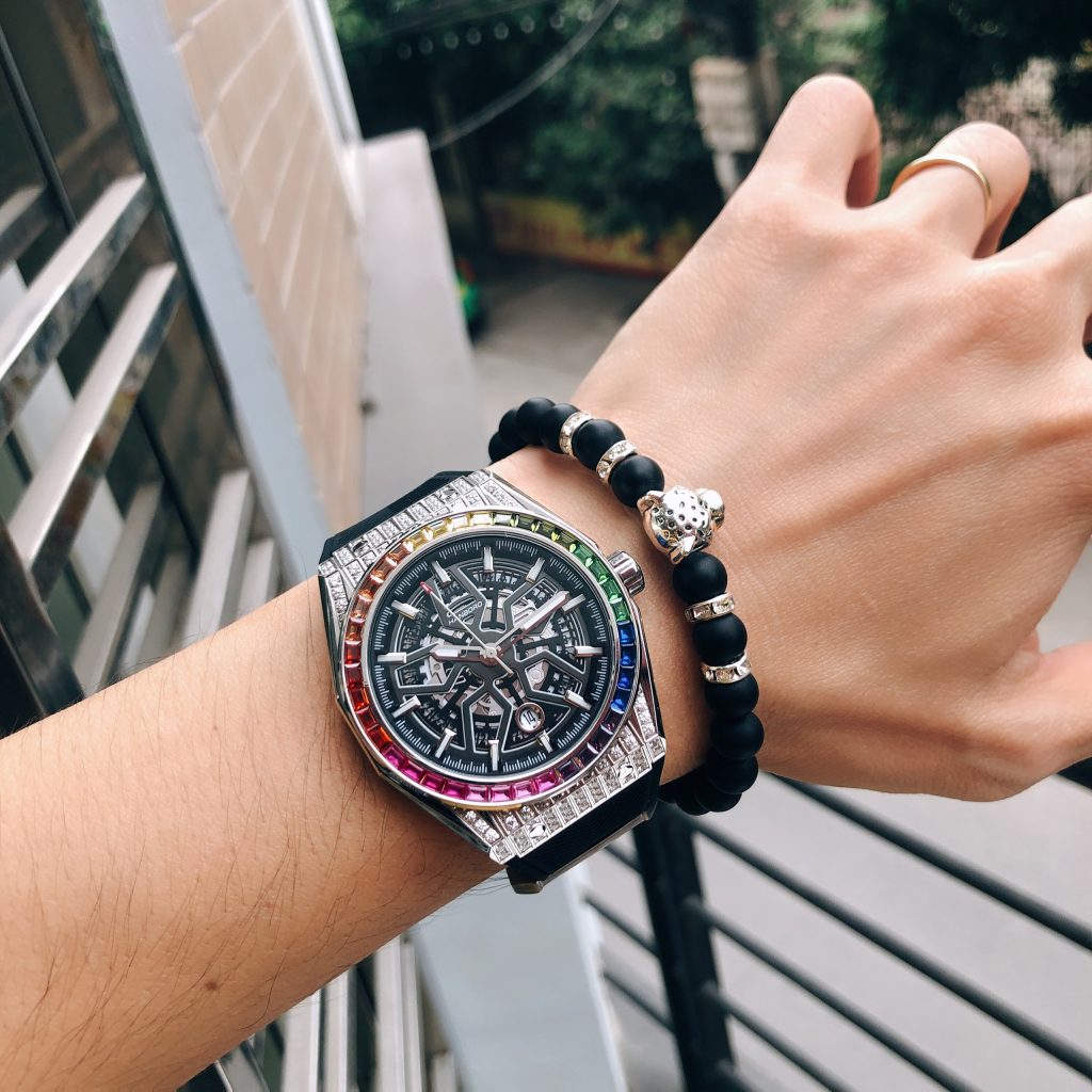 Đồng hồ Hanboro By Huboler chính hãng nam đính đá 42mm