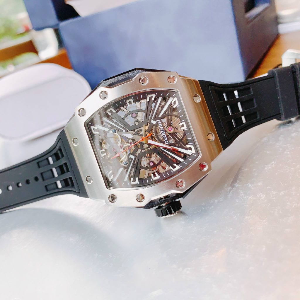 Đồng hồ Hanboro chính hãng dáng Richard Mille nam máy lộ cơ 40x50mm (2)