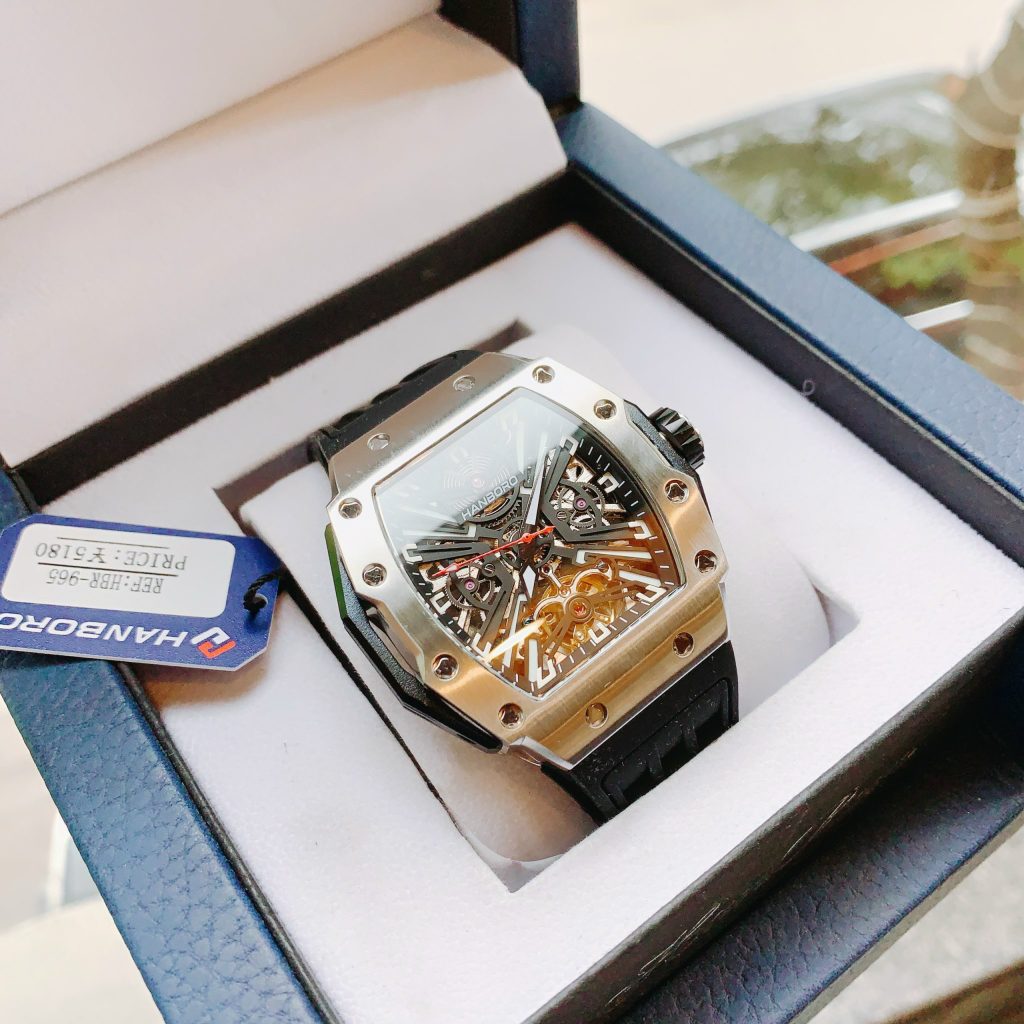 Đồng hồ Hanboro chính hãng dáng Richard Mille nam máy lộ cơ 40x50mm (2)