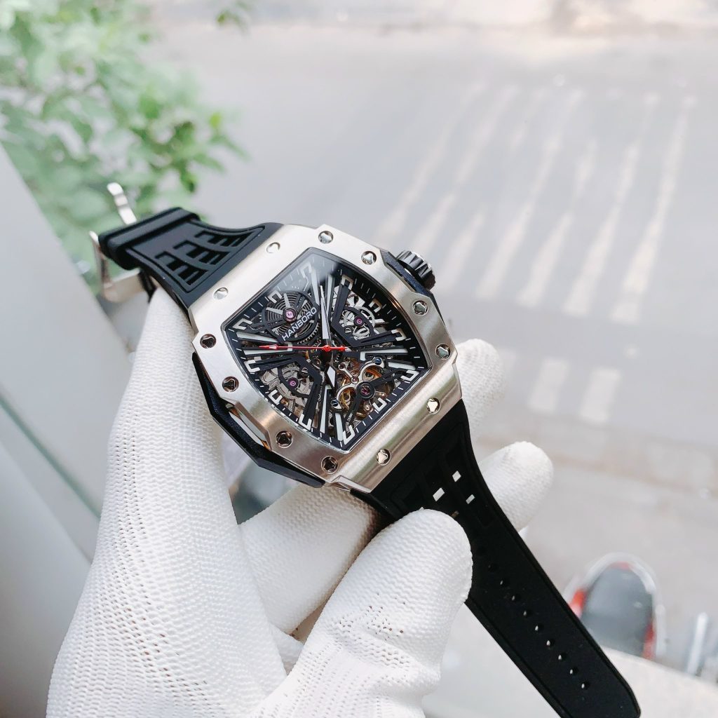 Đồng hồ Hanboro chính hãng dáng Richard Mille nam máy lộ cơ 40x50mm (2)