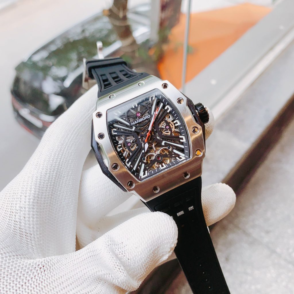 Đồng hồ Hanboro chính hãng dáng Richard Mille nam máy lộ cơ 40x50mm (2)