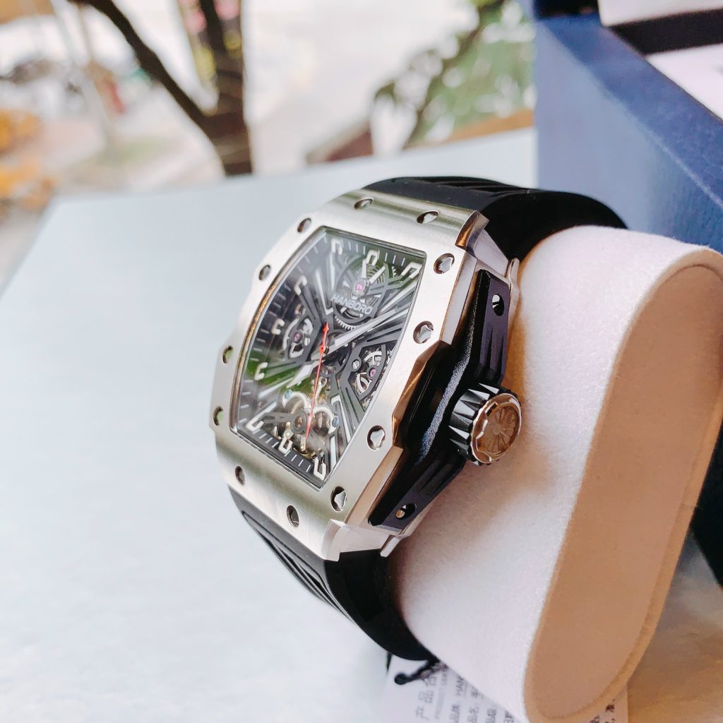 Đồng hồ Hanboro chính hãng dáng Richard Mille nam máy lộ cơ 40x50mm (2)