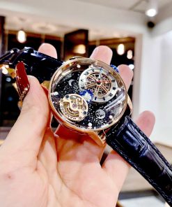 Đồng hồ Hanboro chính hãng màu Rose Gold dải thiên hà 45mm (2)